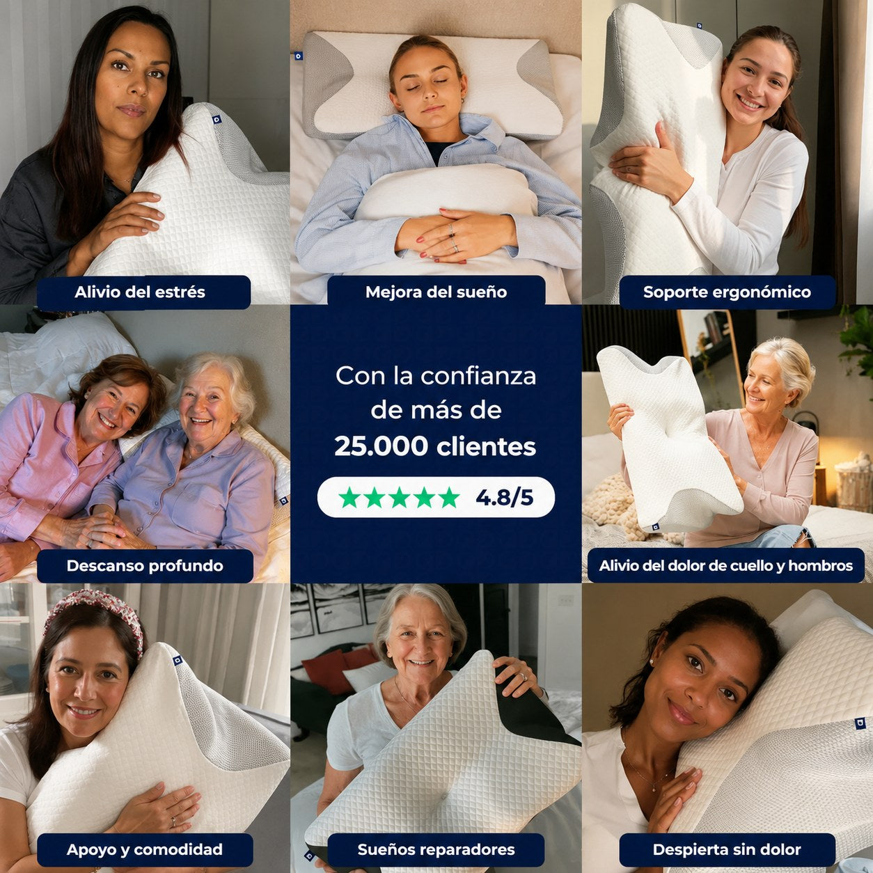Clientes con su almohada cervical Dormisana